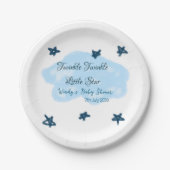Blaue Wolken blinkeln Twinkle Little Star Baby Sho Pappteller (Vorderseite)