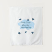 Blaue Wolken blinkeln Twinkle Little Star Baby Sho Wandteppich (Vorderseite)
