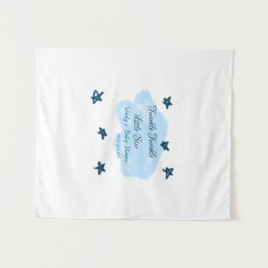 Blaue Wolken blinkeln Twinkle Little Star Baby Sho Wandteppich (Vorderseite (Horizontal))