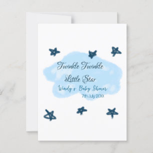 Blaue Wolken funkeln Twinkle Little Star Baby-Show Postkarte