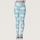 Blaue Wolken Leggings (Vorderseite)