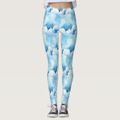 Blaue Wolken Leggings (Vorderseite)