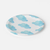 Blaue Wolken Pappteller (Schrägansicht)