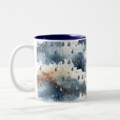 Blaue Wolken Regentag  Zweifarbige Tasse (Links)