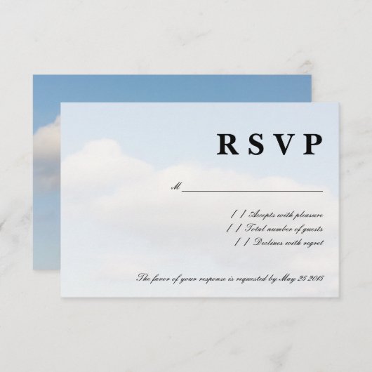 Blaue Wolken UAWG Hochzeitskarten RSVP Karte (Vorne/Hinten)
