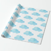 Blaue Wolken Wasserfarbe Geschenkpapier (Ungerollt)