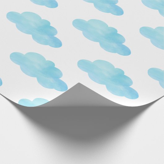Blaue Wolken Wasserfarbe Geschenkpapier (Ecke)