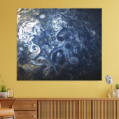 Blaue Wolken wirbeln im Planeten Jupiter Juno Cam Leinwanddruck (Insitu (Wohnzimmer))