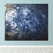 Blaue Wolken wirbeln im Planeten Jupiter Juno Cam Leinwanddruck (Insitu (Holzboden))