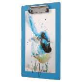 Blaue Wren-Aquarellmalerei Australische Vögel Klemmbrett (Links)
