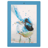 Blaue Wren-Aquarellmalerei Australische Vögel Klemmbrett (Rückseite)