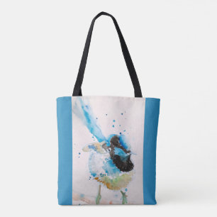Blaue Wren-Aquarellmalerei Australische Vögel Tasche