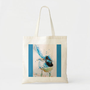 Blaue Wren-Aquarellmalerei Australische Vögel Tragetasche