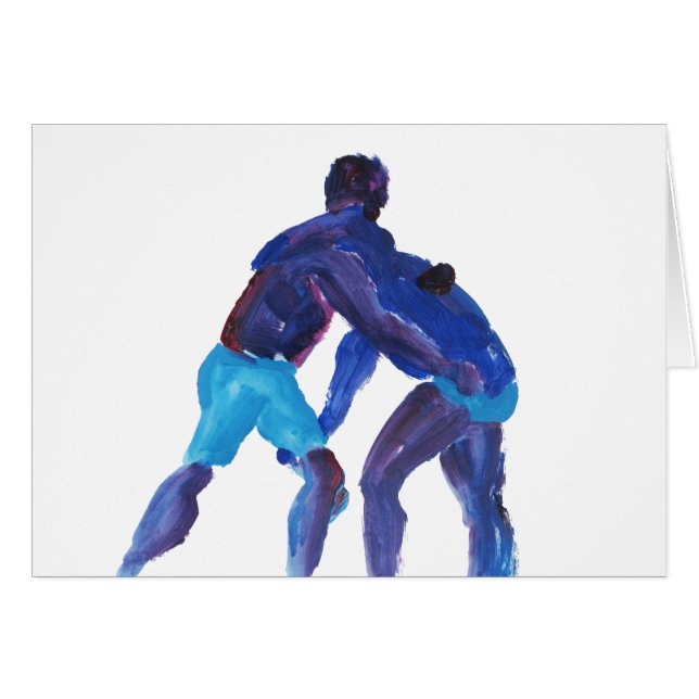 Blaue Wrestler (Vorderseite (Horizontal))