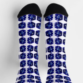 Blaue Würfel Socken (Oben)