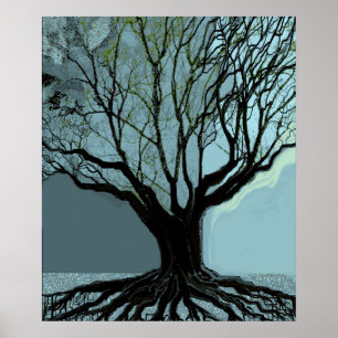 Blaue Wurzeln Poster