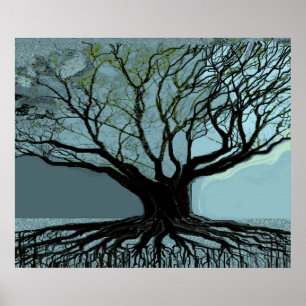 Blaue Wurzeln Poster