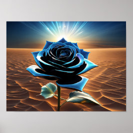 Blaue Wüste-Rose Poster