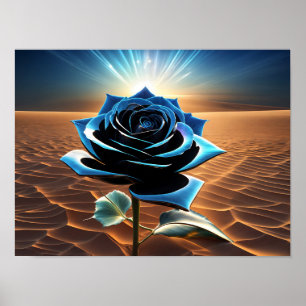 Blaue Wüste-Rose Poster