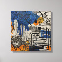 Blaue Wüstenkaktus Aquarellmalerei