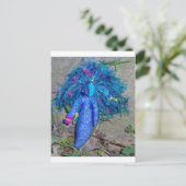 Blaue Xavychup-Göttinnenpuppe Postkarte (Stehend Vorderseite)