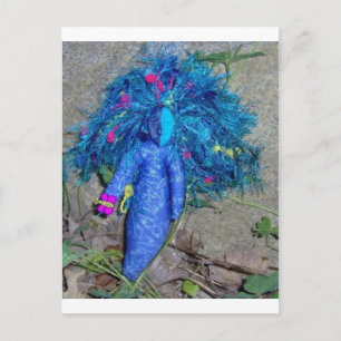 Blaue Xavychup-Göttinnenpuppe Postkarte