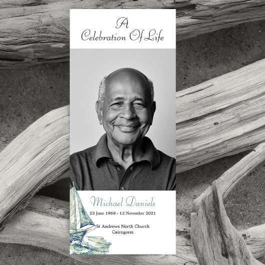 Blaue Yacht - Lebensfotokarte Einladung