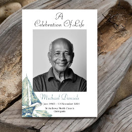 Blaue Yacht - Lebensfotokarte Einladung