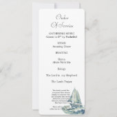 Blaue Yacht - Lebensfotokarte Einladung (Rückseite)