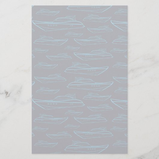 Blaue Yacht Muster Briefpapier (Vorderseite)