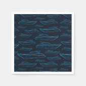 Blaue Yacht Muster Serviette (Vorderseite)
