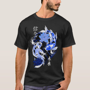 Blaue Yakuza japanische Tätowierungen, Koi-Fisch-T T-Shirt