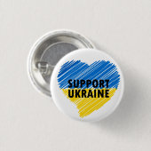 BLAUE & YELLOW UNTERSTÜTZUNG DER UKRAINE HERZ BUTTON (Vorne & Hinten)