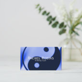 Blaue yin Yanggesundheit und -wohl Visitenkarte (Stehend Vorderseite)