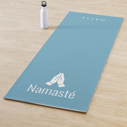 Blaue Yogmatte mit Namasté-Symbol Yogamatte (Beispiel)