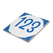 Blaue Zahl der Hausnummern Fliese (Seite)