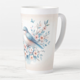 Blaue Zauberblüten-Aquarell-Serenität Milchtasse