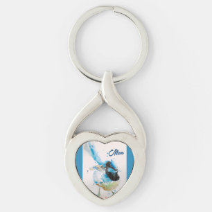 Blaue Zaunkönig-Zaunkönige Aquarell Babyblau Austr Schlüsselanhänger