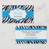 Blaue Zebra-Band-Visitenkarte Visitenkarte (Vorne/Hinten)