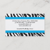 Blaue Zebra-Band-Visitenkarte Visitenkarte (Rückseite)