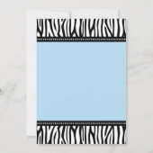 Blaue Zebra-Jungen-Babyparty-Einladungen Einladung (Rückseite)