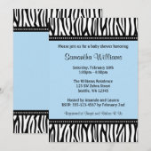 Blaue Zebra-Jungen-Babyparty-Einladungen Einladung (Vorne/Hinten)