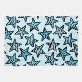 Blaue Zebra-Sterne Küchentuch (Horizontal)
