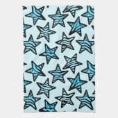 Blaue Zebra-Sterne Küchentuch (Vertikal)