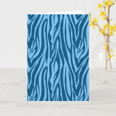 Blaue Zebra Streifen Karte (Gelbe Blume)
