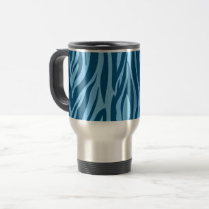 Blaue Zebra Streifen Reisebecher
