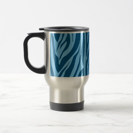 Blaue Zebra Streifen Reisebecher (Links)