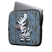 Blaue Zebra-u. Laptopschutzhülle (Vorderseite Links)