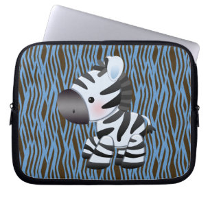 Blaue Zebra-u. Laptopschutzhülle