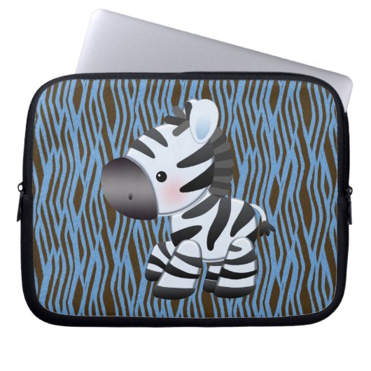 Blaue Zebra-u. Laptopschutzhülle (Vorderseite)